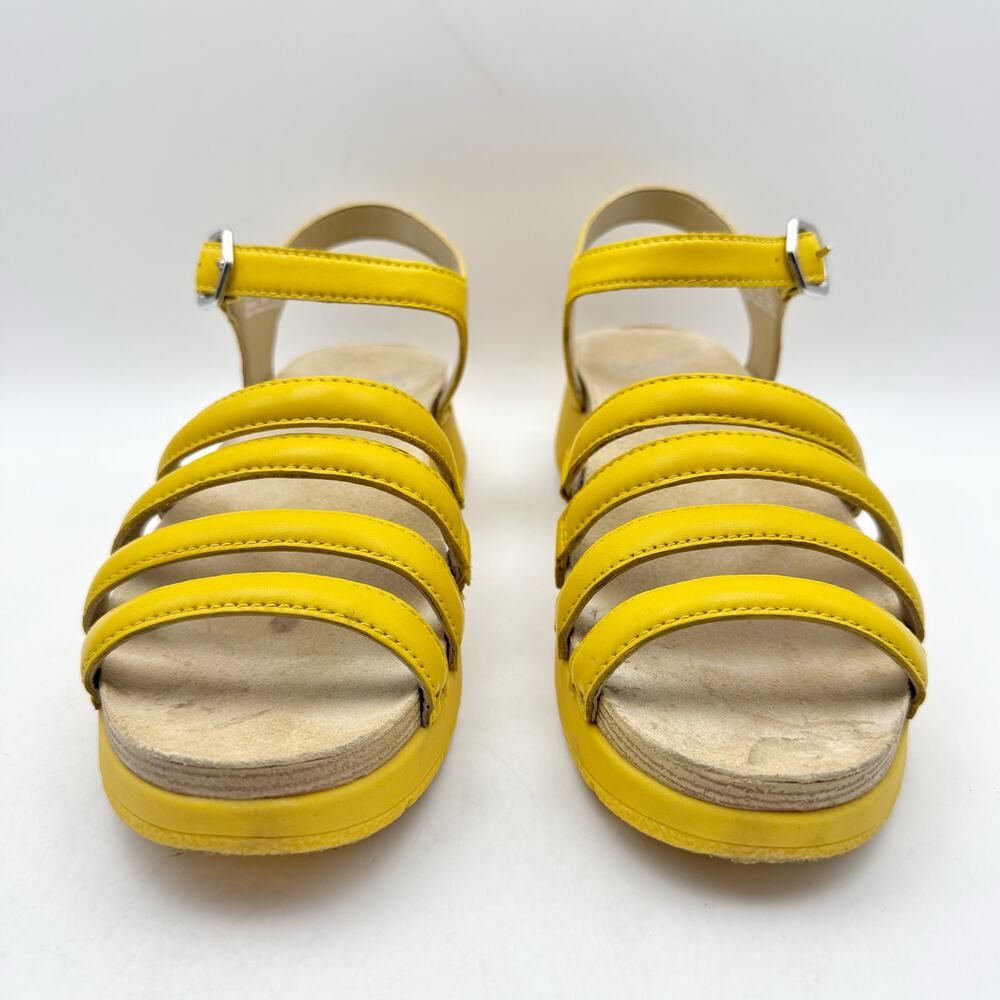Dansko Womens Roxie Platform Sandals EU 39 US 9 Yellow Leather GUC - Picture 6 of 15